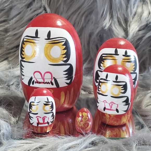 Set of Good Luck Nesting Darumas